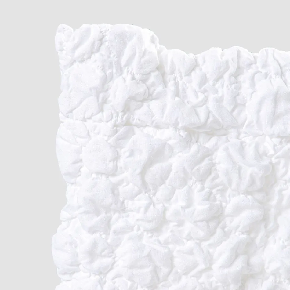 Elegant Chair Cover with Backrest for Lounge in Embroidered Linen - Panteo Viadurini