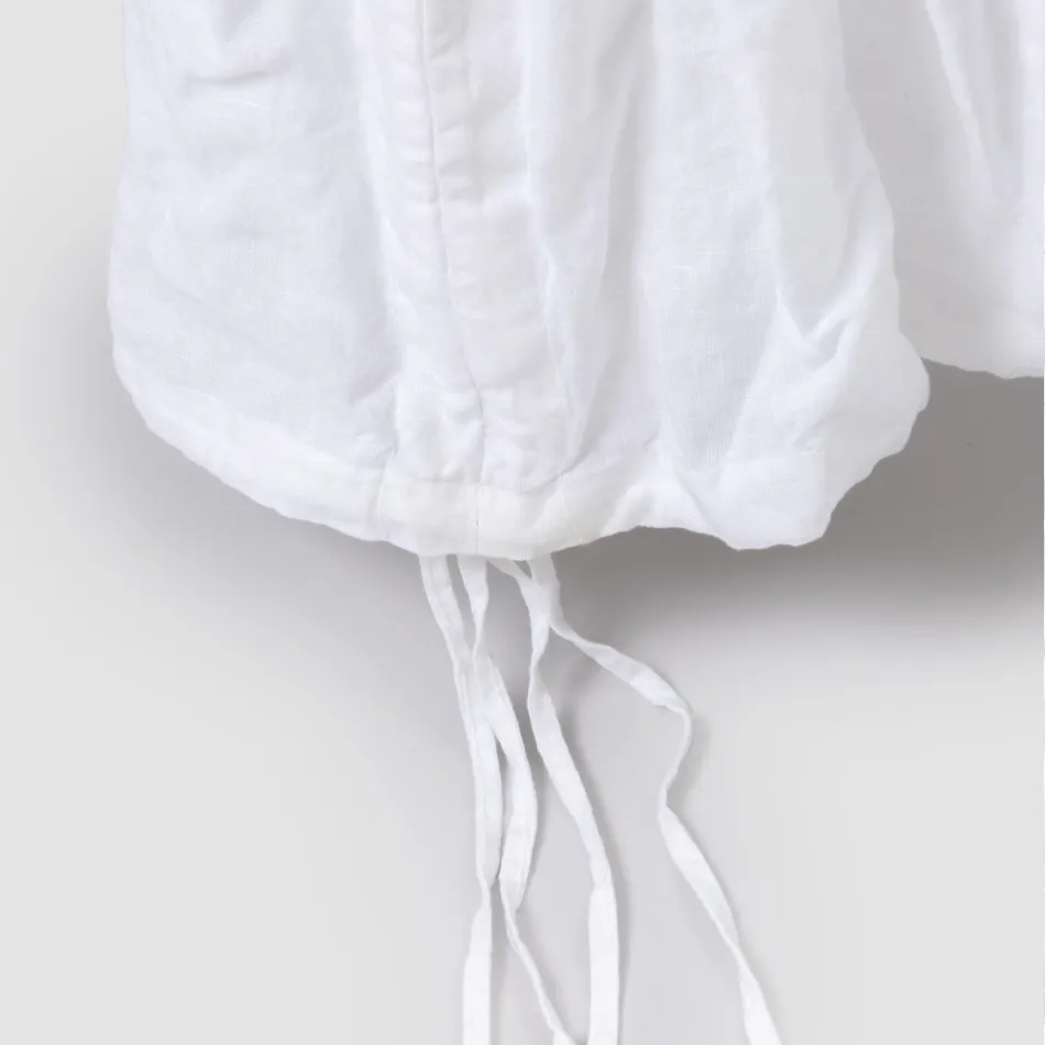 Elegant Chair Cover with Backrest for Lounge in Embroidered Linen - Panteo Viadurini