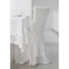 Elegant Chair Cover with Backrest for Lounge in Embroidered Linen - Panteo Viadurini