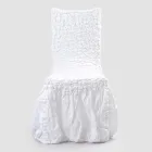 Elegant Chair Cover with Backrest for Lounge in Embroidered Linen - Panteo Viadurini