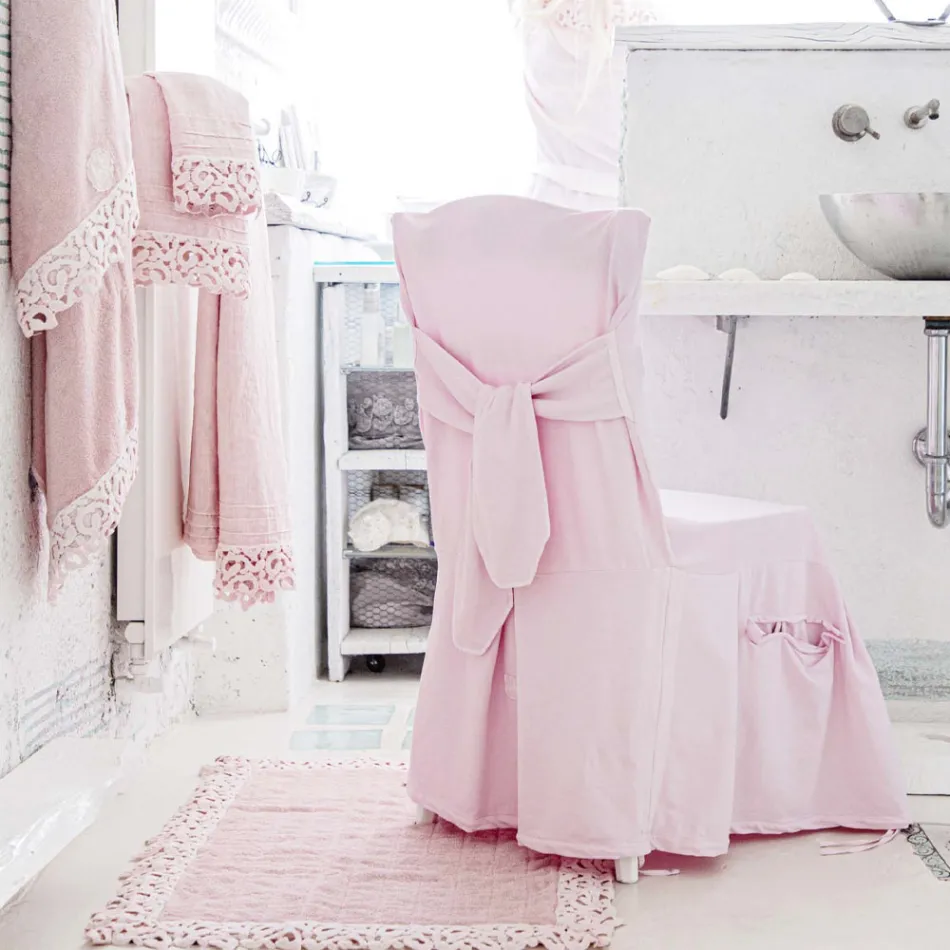 Elegant Chair Cover for Lounge in Colored Cotton with Backrest - Filippa Viadurini