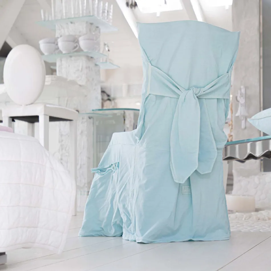 Elegant Chair Cover for Lounge in Colored Cotton with Backrest - Filippa Viadurini