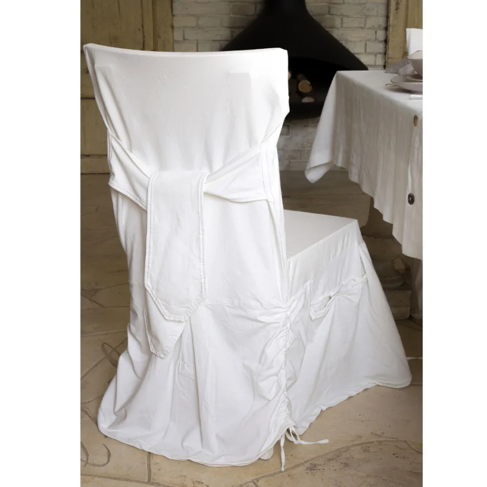 Elegant Chair Cover for Lounge in Colored Cotton with Backrest - Filippa Viadurini