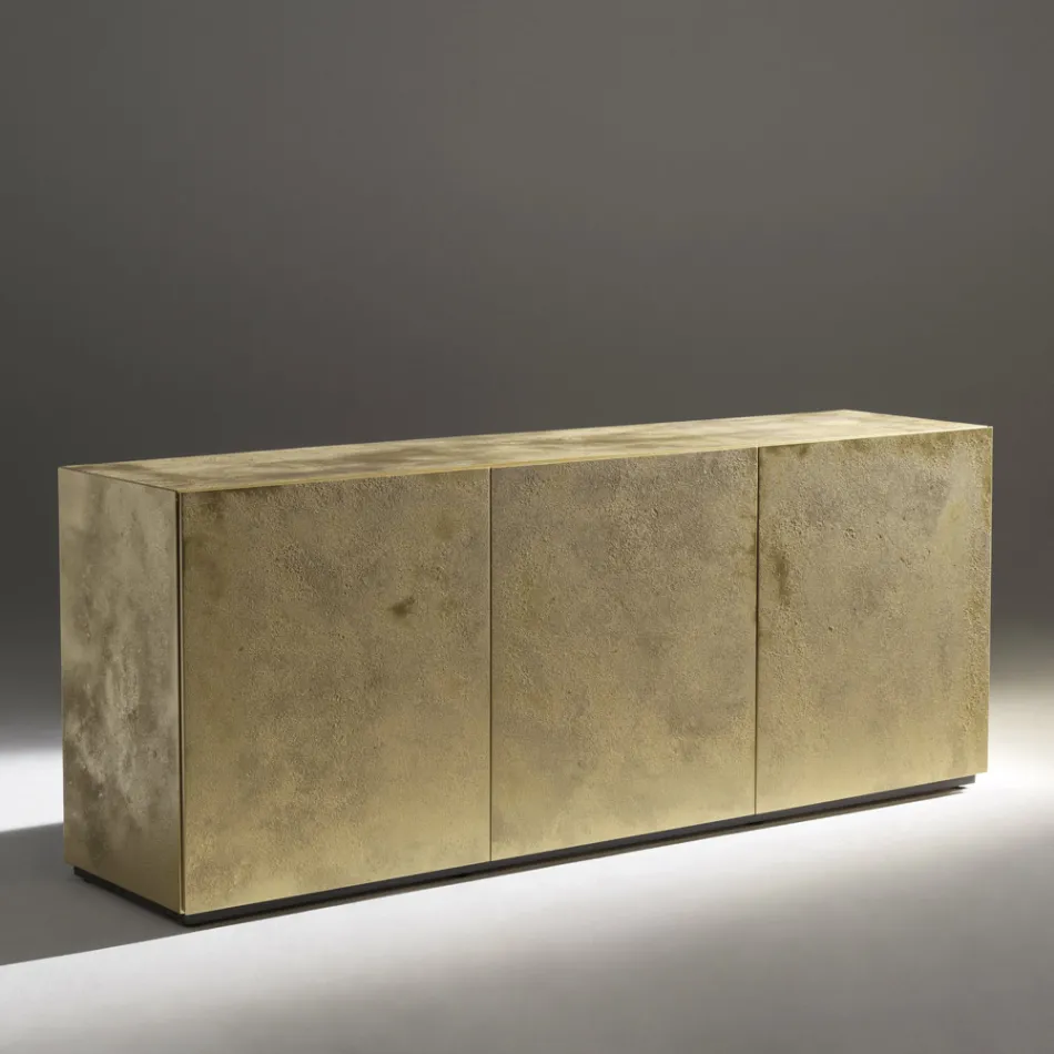 3-Door Sideboard with 3 Internal Shelves in Wood and MDF - Pesci Viadurini