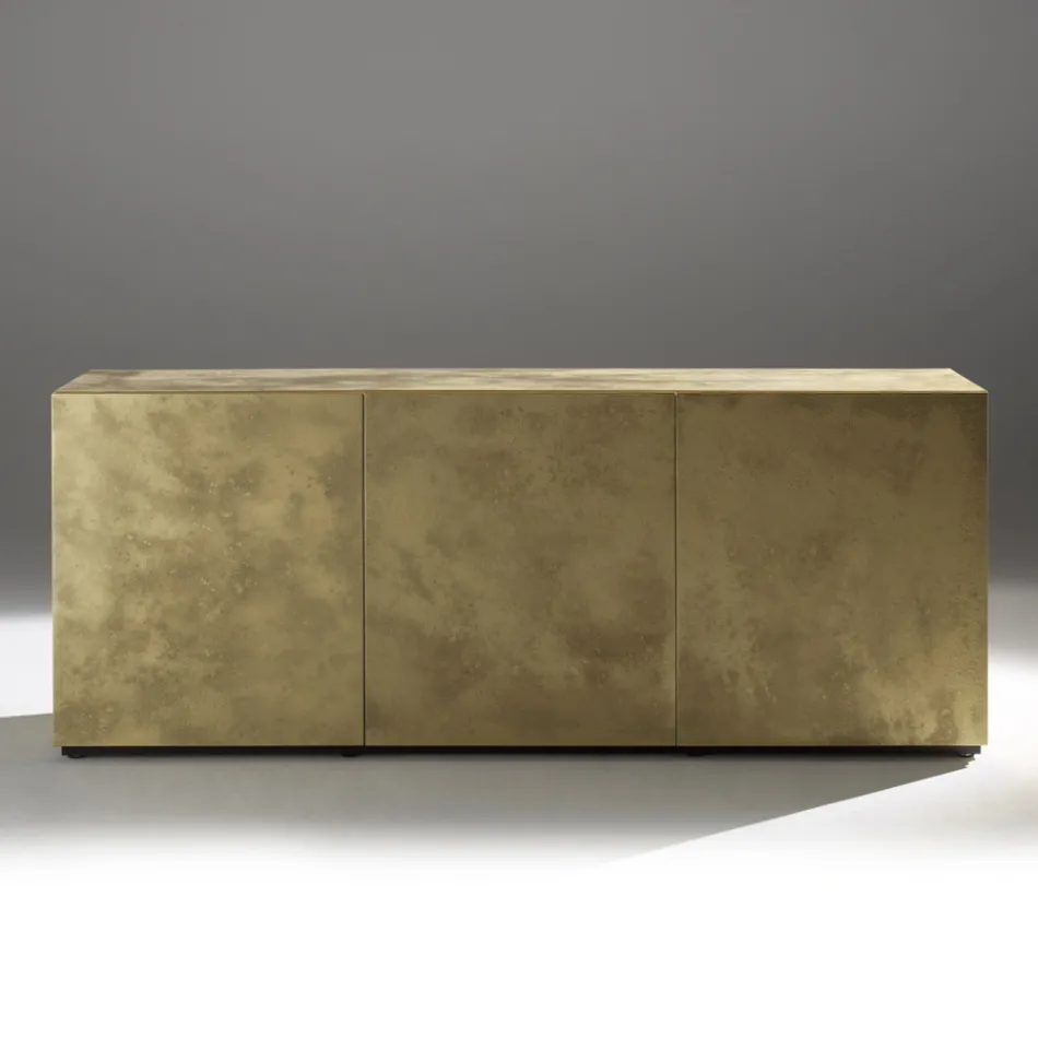 3-Door Sideboard with 3 Internal Shelves in Wood and MDF - Pesci Viadurini