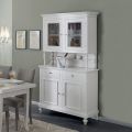High Sideboard with Lounge Display Cabinet in Wood Made in Italy - Bran