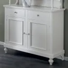 High Sideboard with Lounge Display Cabinet in Wood Made in Italy - Bran Viadurini