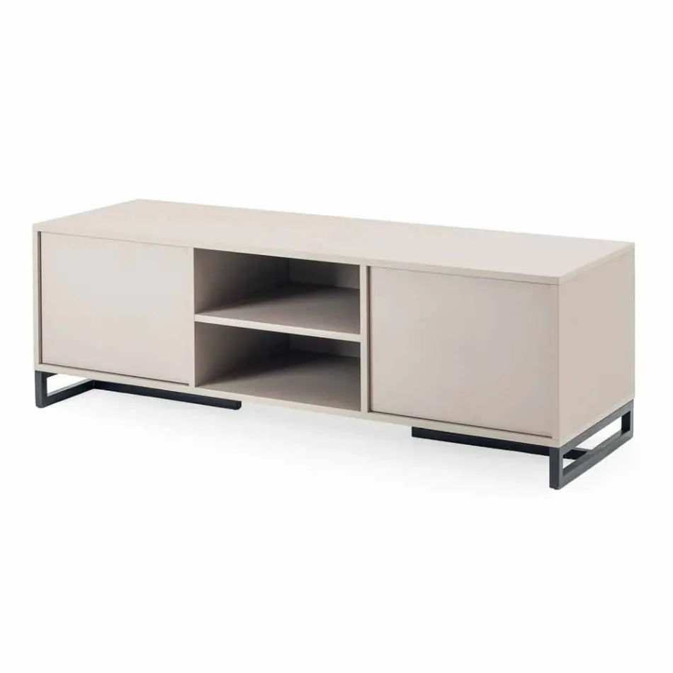 Modern Low Sideboard in MDF and Metal Made in Italy - Rohan Viadurini