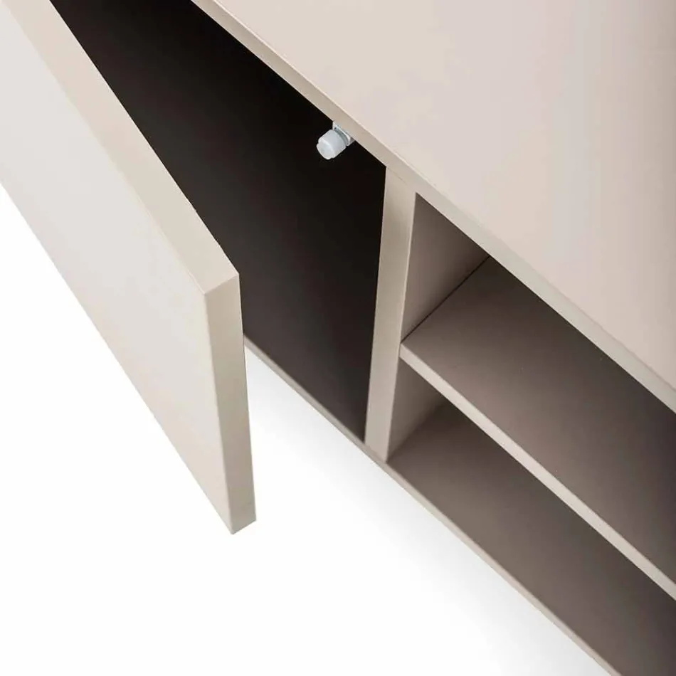 Modern Low Sideboard in MDF and Metal Made in Italy - Rohan Viadurini