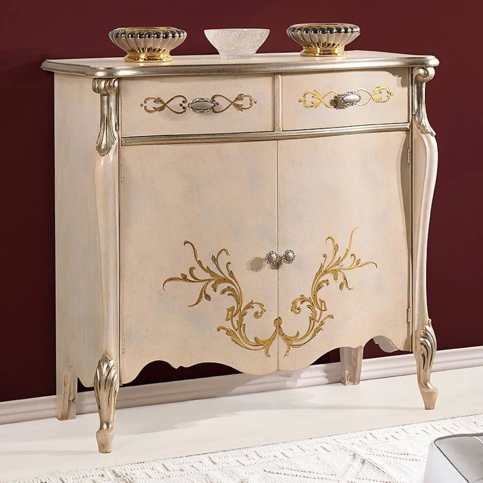 Classic Lounge Wooden Sideboard with Inlays Made in Italy - Ottaviano Viadurini