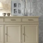 Sideboard with 3 Doors and 3 Drawers in Patinated Ivory Made in Italy - Gleti Viadurini