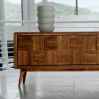 Nensi sideboard with 3 doors in modern design solid walnut wood Viadurini
