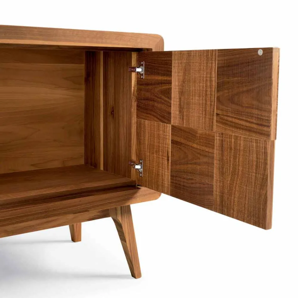 Nensi sideboard with 3 doors in modern design solid walnut wood Viadurini