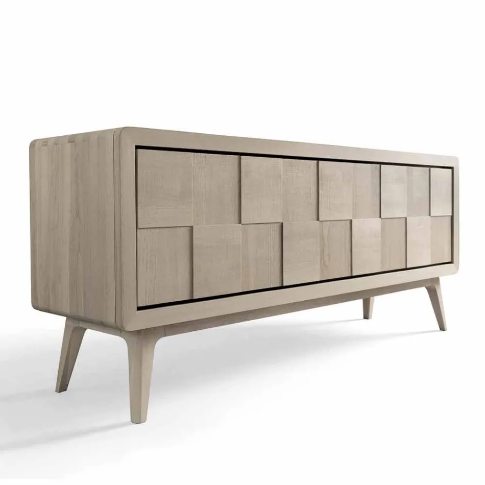 Nensi sideboard with 3 doors in modern design solid walnut wood Viadurini