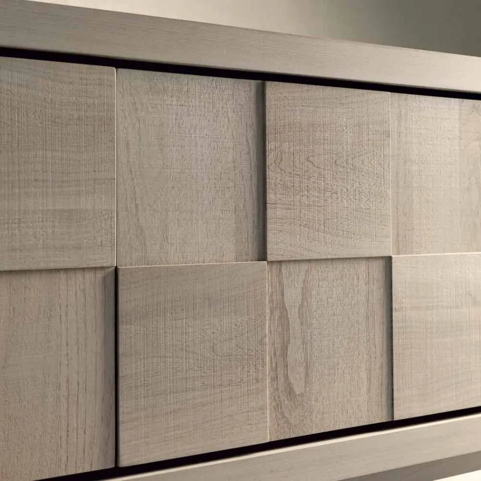 Nensi sideboard with 3 doors in modern design solid walnut wood Viadurini