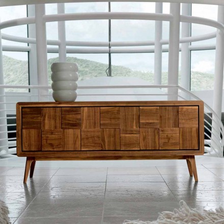 Nensi sideboard with 3 doors in modern design solid walnut wood Viadurini