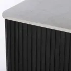 Sideboard with Marble Top and Mango Wood Structure - Fisherman Viadurini