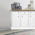 Sideboard with Structure in Veneered Wooden Particles Made in Italy - Odino Viadurini