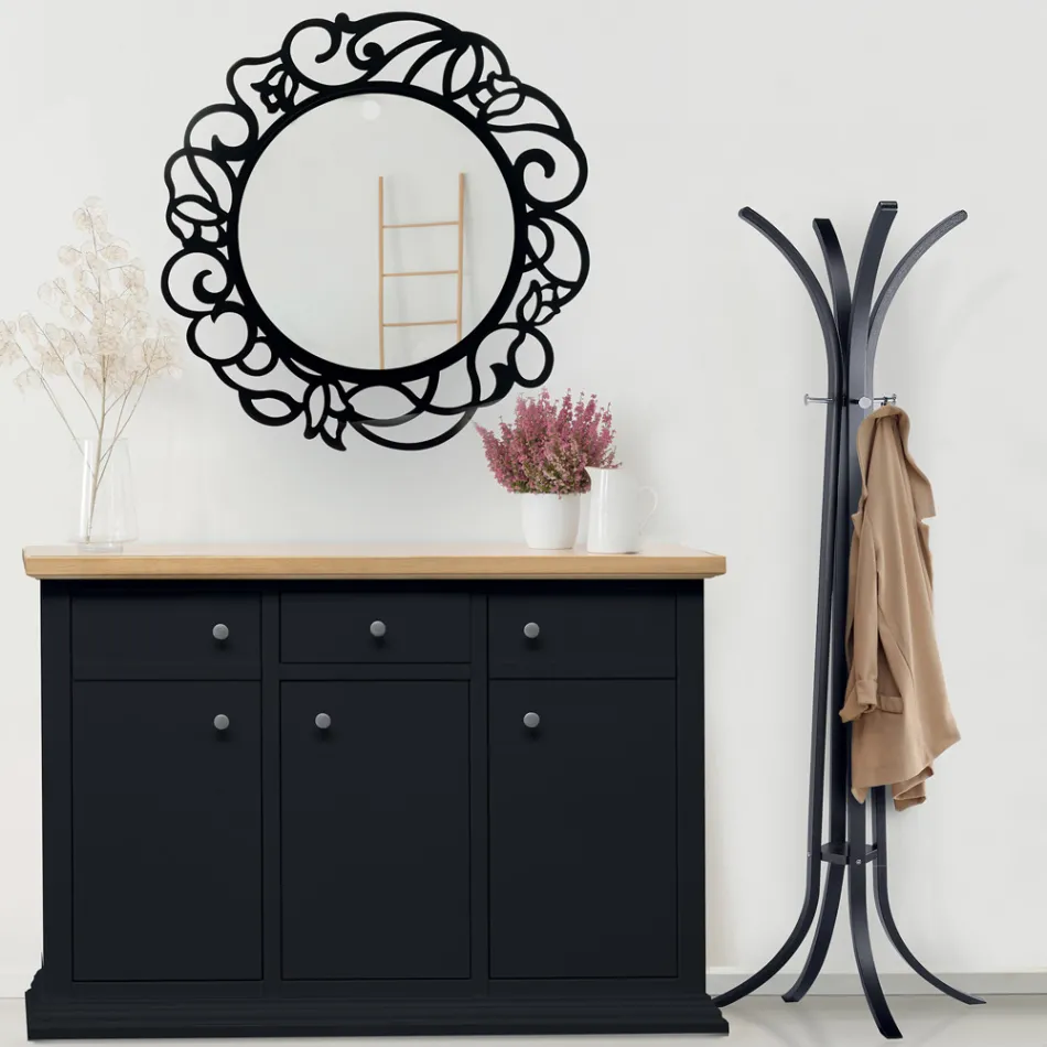 Sideboard with Structure in Veneered Wooden Particles Made in Italy - Odino Viadurini