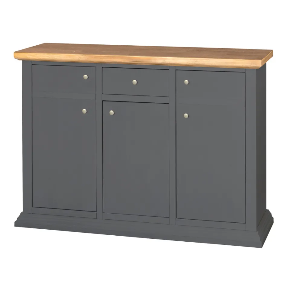 Sideboard with Structure in Veneered Wooden Particles Made in Italy - Odino Viadurini