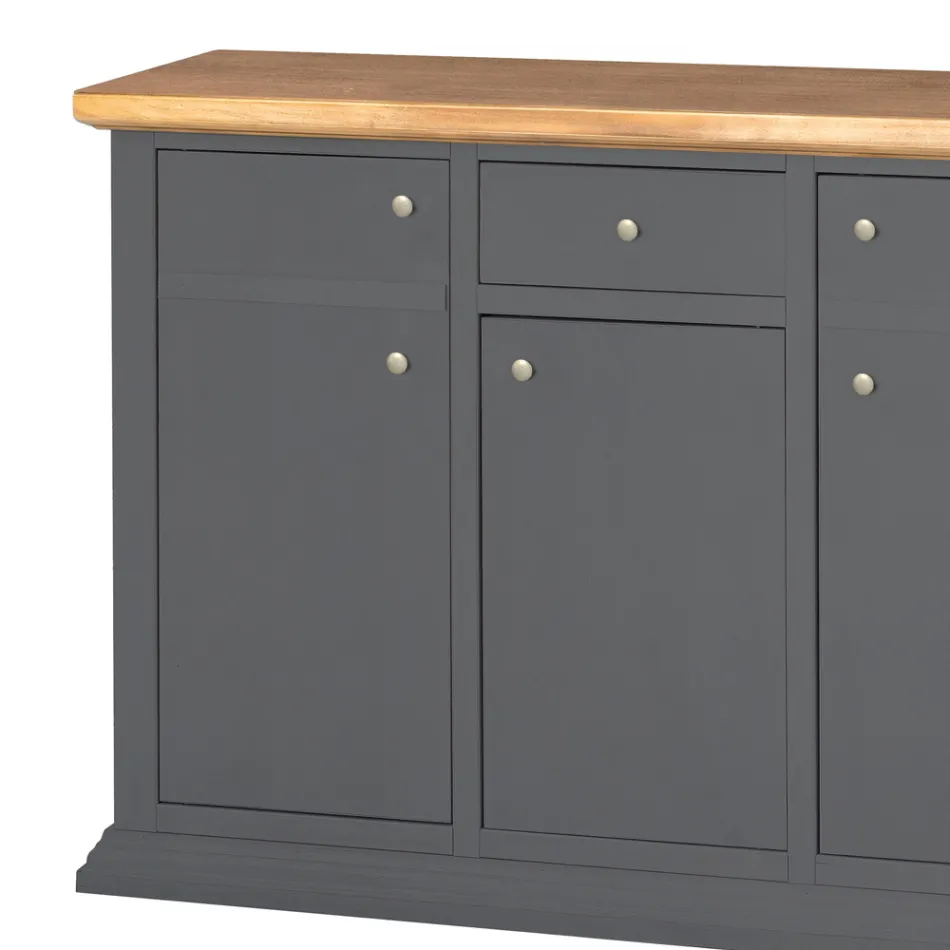 Sideboard with Structure in Veneered Wooden Particles Made in Italy - Odino Viadurini