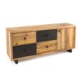 Indoor Sideboard with One Door, 4 Drawers and Metal Feet - Slide