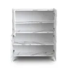 Lounge Sideboard Covered in Melamine Marble Finish Made in Italy - Zinc Viadurini