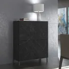 Lounge Sideboard Covered in Melamine Marble Finish Made in Italy - Zinc Viadurini