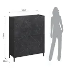 Lounge Sideboard Covered in Melamine Marble Finish Made in Italy - Zinc Viadurini