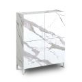 Lounge Sideboard Covered in Melamine Marble Finish Made in Italy - Zinc