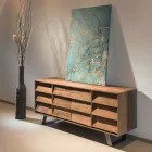 Lounge Sideboard with 2 Central Doors and 6 Side Drawers - Slide Viadurini