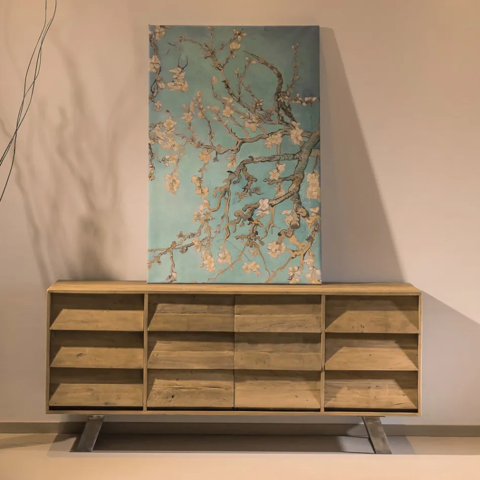 Lounge Sideboard with 2 Central Doors and 6 Side Drawers - Slide Viadurini