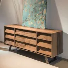 Lounge Sideboard with 2 Central Doors and 6 Side Drawers - Slide Viadurini