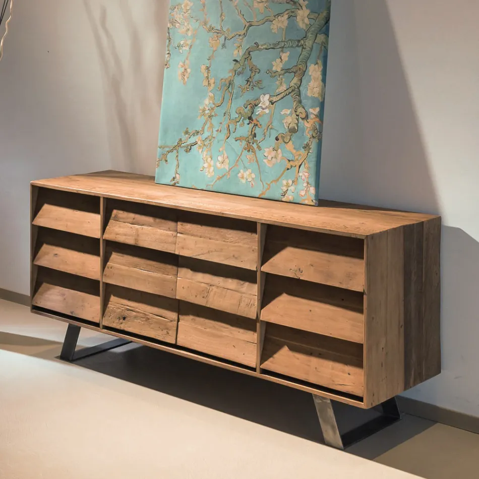 Lounge Sideboard with 2 Central Doors and 6 Side Drawers - Slide Viadurini