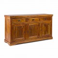 Classic Design Sideboard in Solid Acacia Wood Rustic Finish - Malaya