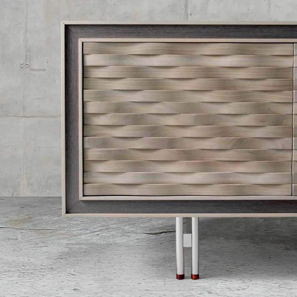 Modern design sideboard in solid wood, W192 x D 50 cm, Teresa Viadurini