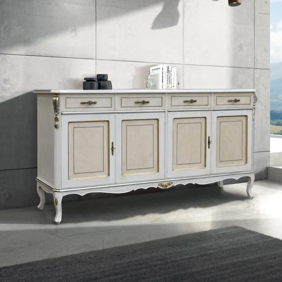 Luxury Wooden Sideboard with Doors and Drawers Made in Italy - Cheverny Viadurini