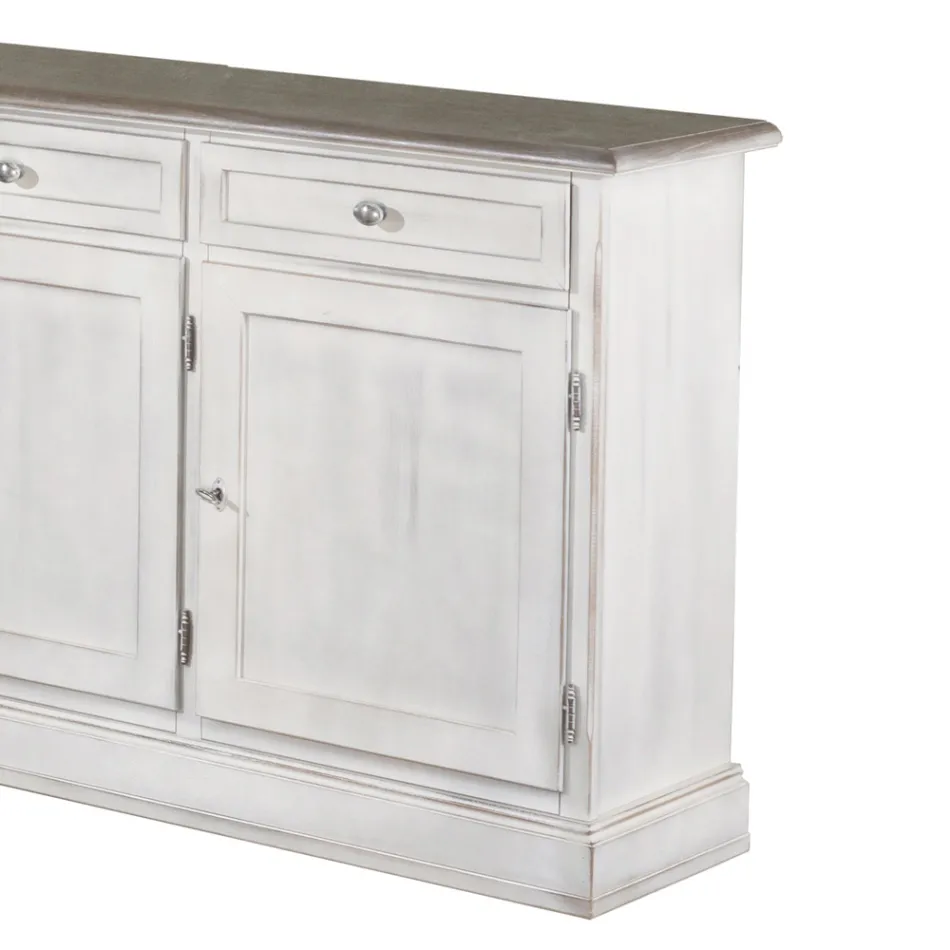 Wooden Sideboard with 3 Drawers and 3 Doors Made in Italy - Uller Viadurini