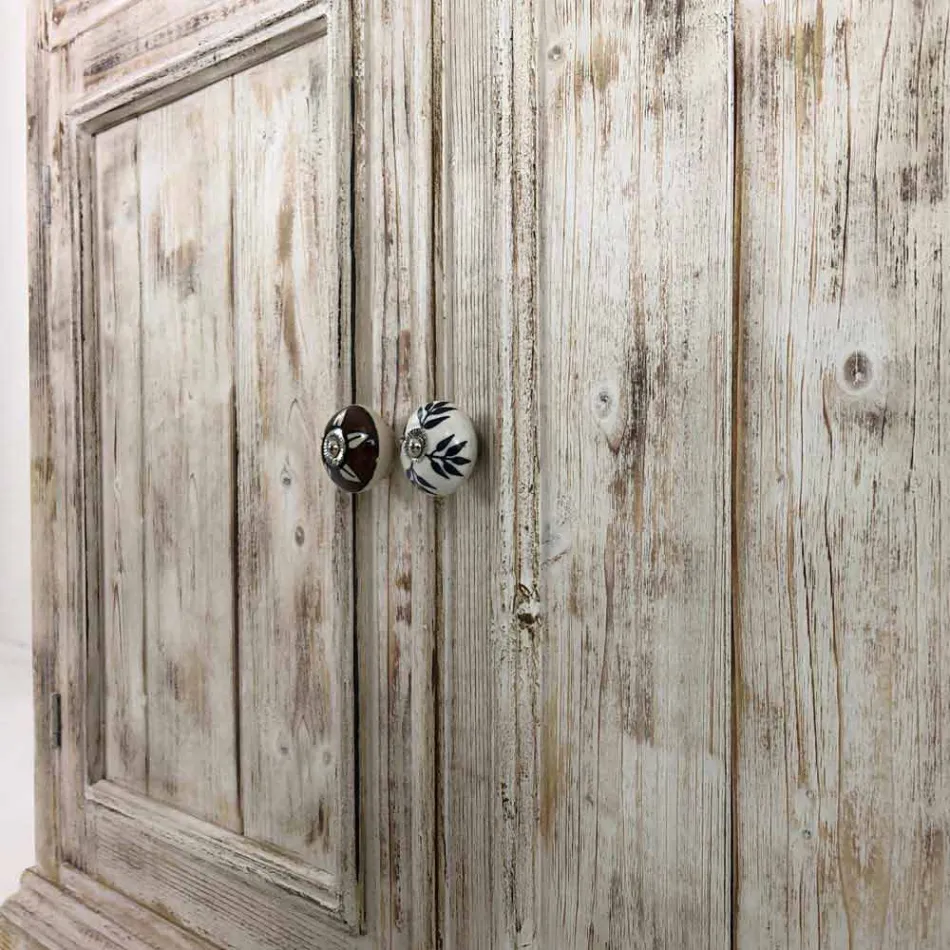 Solid Spruce Wood Sideboard with Internal Shelves Made in Italy - Pierrot Viadurini