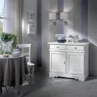 Sideboard in White Lacquered Wood with 2 Doors and 2 Drawers Made in Italy - Sogbo Viadurini