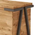 Sideboard in Oak Wood and Metal with 2 Doors and Open Compartment Made in Italy - Jennifer Viadurini