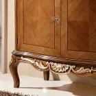 Classic Lounge Sideboard Avio Blue or Walnut Wood Made in Italy - Chantilly Viadurini