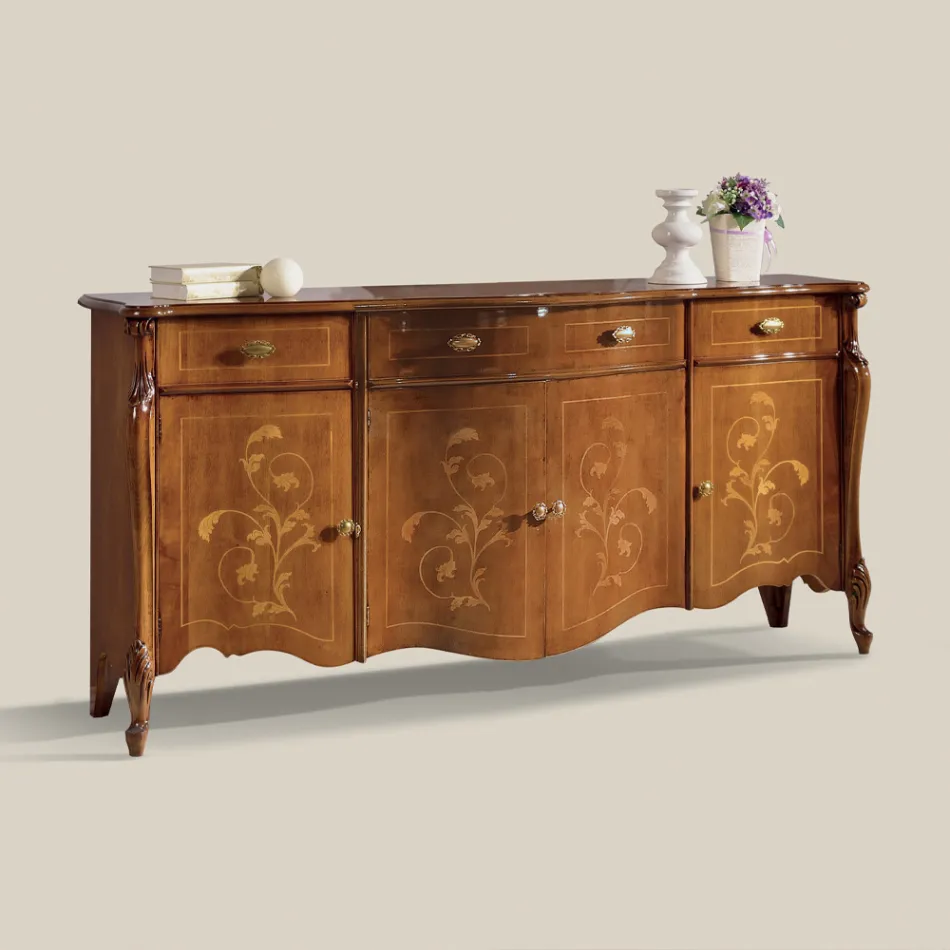 Luxury Lounge Sideboard in Classic Made in Italy Wood - Caligola Viadurini
