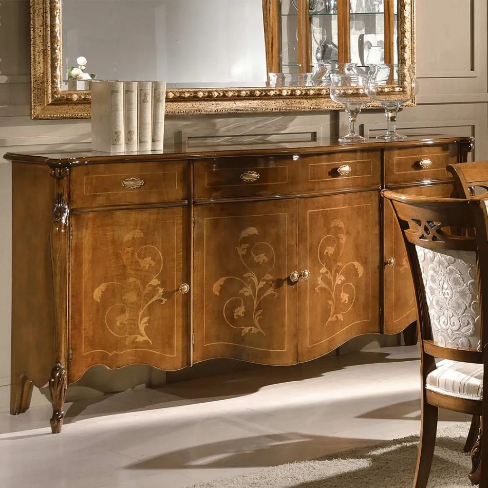 Luxury Lounge Sideboard in Classic Made in Italy Wood - Caligola Viadurini