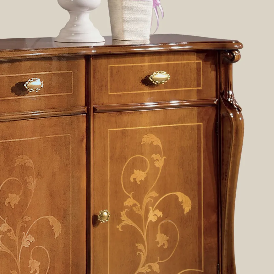 Luxury Lounge Sideboard in Classic Made in Italy Wood - Caligola Viadurini