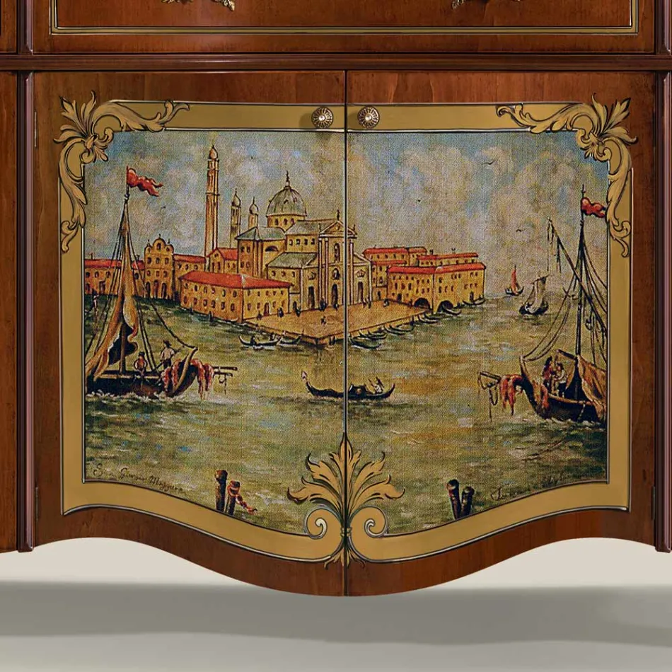 Luxury Lounge Sideboard in Classic Made in Italy Wood - Caligola Viadurini