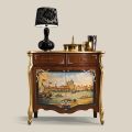 Lounge Sideboard in Wood with Venetian Decoration Made in Italy - Ottaviano
