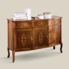 Lounge Sideboard in Walnut or White Wood and Inlays Made in Italy - Katerine Viadurini