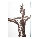White and Grey Crucifix Made with Laser Engraving Made in Italy - Egle Viadurini
