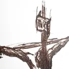 White and Grey Crucifix Made with Laser Engraving Made in Italy - Egle Viadurini